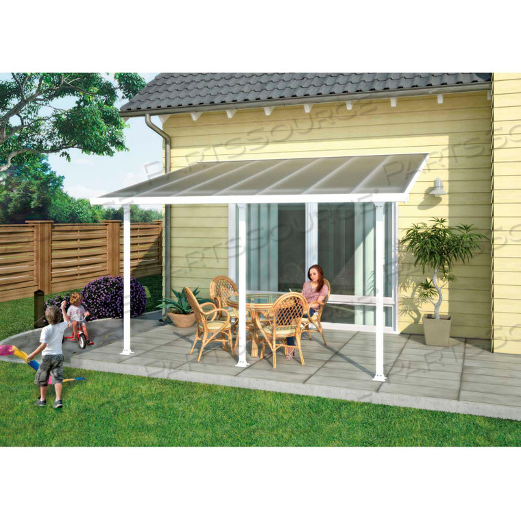 PALRAM, FERIA PATIO COVER KIT, HG9228, 28'L X 13'W, CLEAR PANEL, WHITE FRAME by Poly-Tex, Inc PALRAM, FERIA PATIO COVER KIT, HG9228, 28'L X 13'W, CLEAR PANEL, WHITE FRAME by Poly-Tex, Inc
