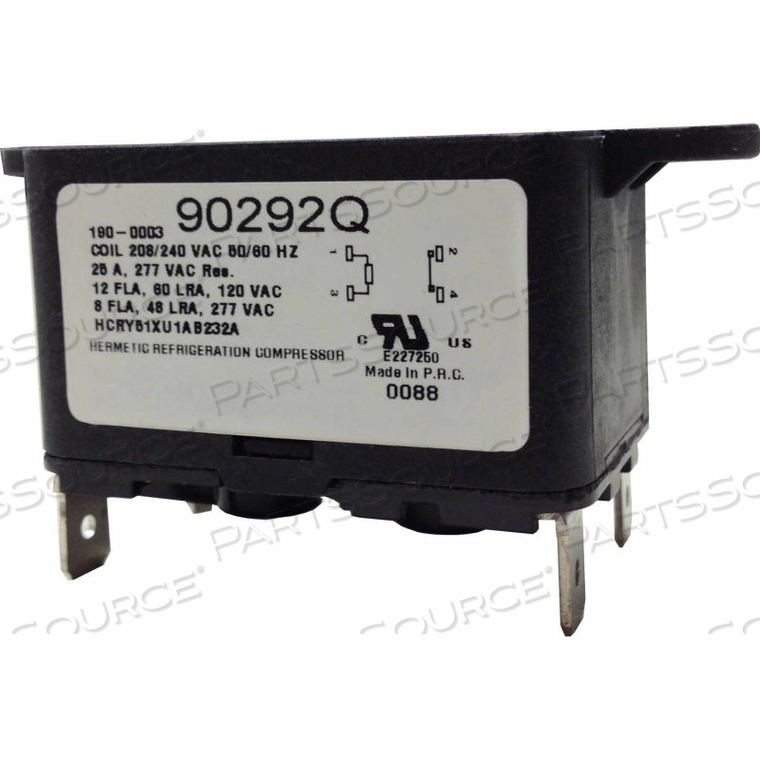 PSG SPNO QUICK CONNECT ENCLOSED FAN RELAY 50/60 HZ 240VAC, 8 AMPS, COIL 24VAC by International Refrigeration Products