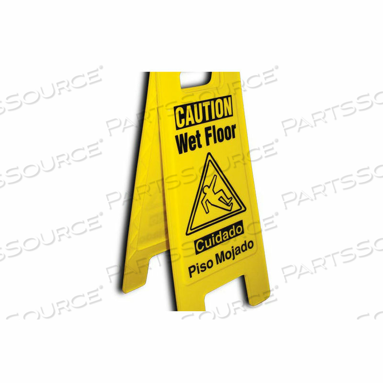 HEAVY DUTY FLOOR STAND - CAUTION WET FLOOR - BILINGUAL by National Marker Company HEAVY DUTY FLOOR STAND - CAUTION WET FLOOR - BILINGUAL by National Marker Company