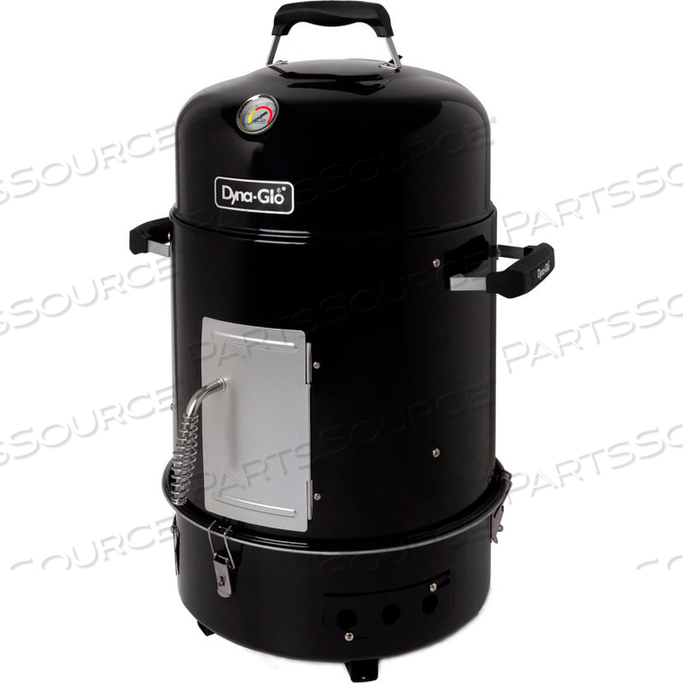 COMPACT CHARCOAL BULLET SMOKER AND GRILL - HIGH GLOSS BLACK 