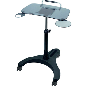 SIT/STAND MOBILE LAPTOP WORKSTATION WITH TEMPERED GLASS TOP by Aidata