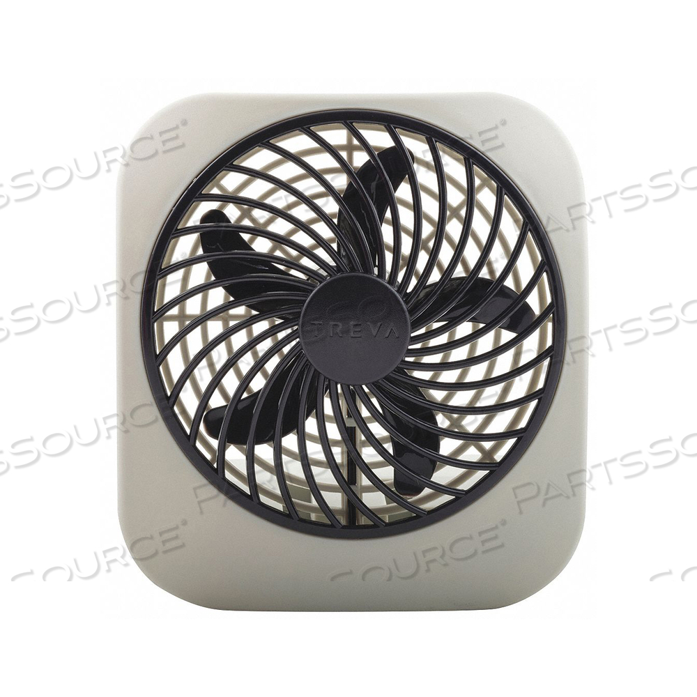 6.1 H X 6.5 W X 2IN D 5IN BLADE DIA 2-SPEED NON-OSCILLATING BATTERY OPERATED DESK FAN by Treva/O2Cool 6.1 H X 6.5 W X 2IN D 5IN BLADE DIA 2-SPEED NON-OSCILLATING BATTERY OPERATED DESK FAN by Treva/O2Cool