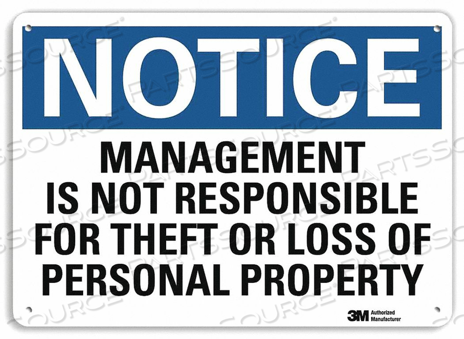 NOTICESIGN RECYCLDREFLECALUM 14INWX10INH by Lyle Signs Inc.