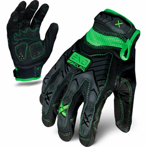 MOTOR IMPACT GLOVES, BLACK/GREEN, 1 PAIR, L by Ironclad