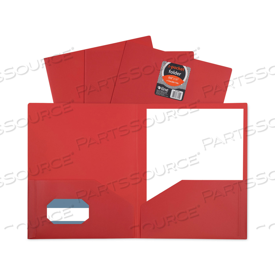 TWO-POCKET HEAVYWEIGHT POLY PORTFOLIO FOLDER, RED, 25 FOLDERS/SET by C-Line TWO-POCKET HEAVYWEIGHT POLY PORTFOLIO FOLDER, RED, 25 FOLDERS/SET by C-Line