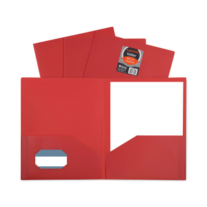 TWO-POCKET HEAVYWEIGHT POLY PORTFOLIO FOLDER, 11 X 8.5, RED by C-Line