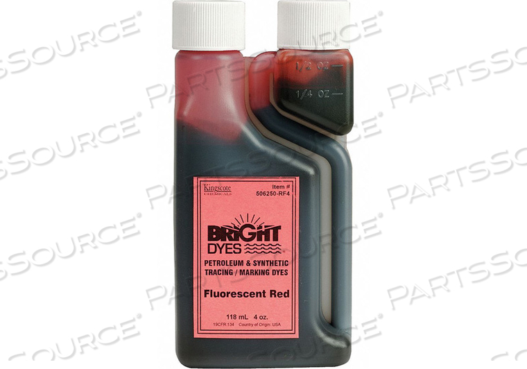 LEAK DETECTION DYE RED FLUORESCENT 4 OZ by Kingscote LEAK DETECTION DYE RED FLUORESCENT 4 OZ by Kingscote