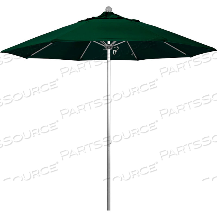 CALIFORNIA UMBRELLA 9' PATIO UMBRELLA - OLEFIN HUNTER GREEN - SILVER POLE - VENTURE SERIES by March Products Inc CALIFORNIA UMBRELLA 9' PATIO UMBRELLA - OLEFIN HUNTER GREEN - SILVER POLE - VENTURE SERIES by March Products Inc