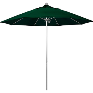 CALIFORNIA UMBRELLA 9' PATIO UMBRELLA - OLEFIN HUNTER GREEN - SILVER POLE - VENTURE SERIES by March Products Inc