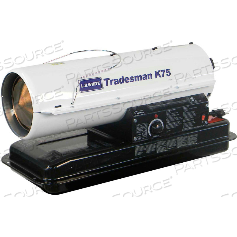 PORTABLE KEROSENE HEATER TRADESMAN K75, 75K BTU, # 1 OR # 2 FUEL OIL by L.B. White Co., Inc.