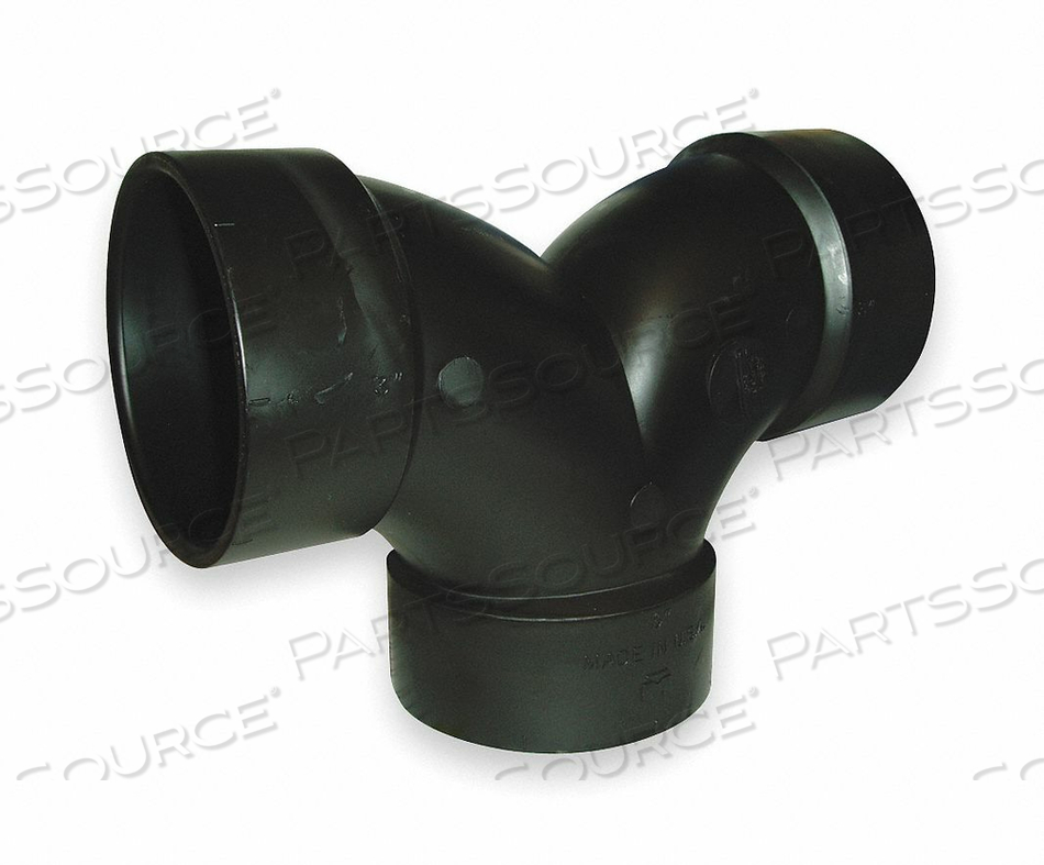 90° DOUBLE ELBOW, 3 IN X 3 IN X 3 IN FITTING PIPE SIZE, SCHEDULE 40, BLACK by Charlotte Pipe And Foundry Co.
