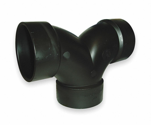90° DOUBLE ELBOW, 3 IN X 3 IN X 3 IN FITTING PIPE SIZE, SCHEDULE 40, BLACK by Charlotte Pipe And Foundry Co.