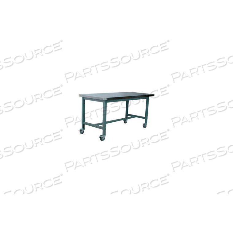 WORKBENCH, 1012 SERIES, STAINLESS STEEL OVER HARDBOARD, 48"W X 30"D, GRAY by Stackbin Corporation