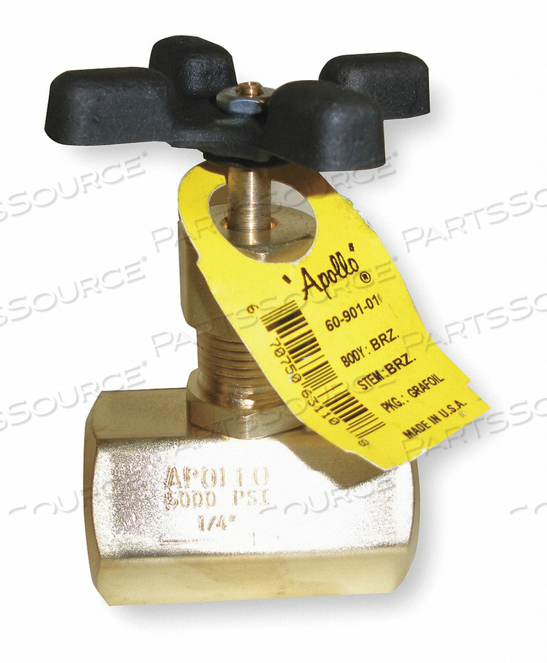 GLOBE VALVE 1/4 BRASS FNPT 5000 PSI by Apollo Valves (a Conbraco Company) GLOBE VALVE 1/4 BRASS FNPT 5000 PSI by Apollo Valves (a Conbraco Company)