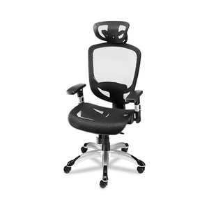 FLEXFIT HYKEN MESH TASK CHAIR, SUPPORTS UP TO 300 LBS, 17.24" TO 20.98" SEAT HEIGHT, BLACK SEAT, BLACK BACK.SILVER BASE by Union & Scale