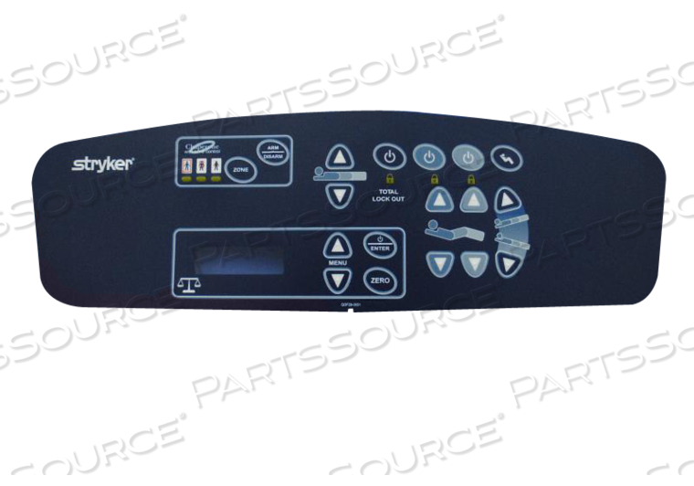FOOTBOARD CONTROLS LABEL W/SCALE AND THREE ZONE BED EXIT by Stryker Medical
