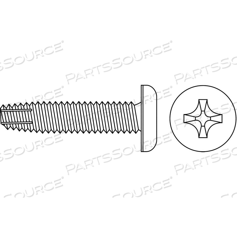 THREAD FORMING SCREW, 1/4" SIZE, 9/16 IN LG, STEEL, ZINC PLATED, PAN, PHILLIPS by Approved Vendor