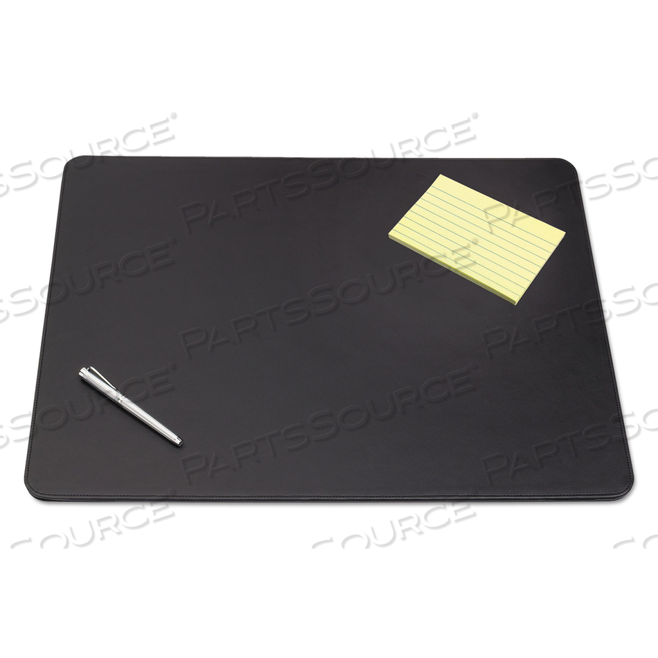 SAGAMORE DESK PAD, WITH DECORATIVE STITCHING, 38 X 24, BLACK 