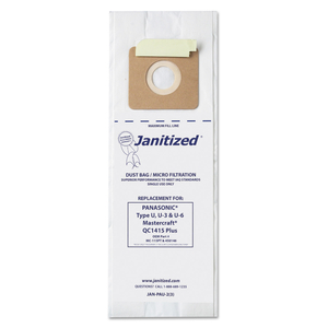 VACUUM FILTER BAGS DESIGNED TO FIT PANASONIC UPRIGHT TYPE U, 36/CARTON by Janitized