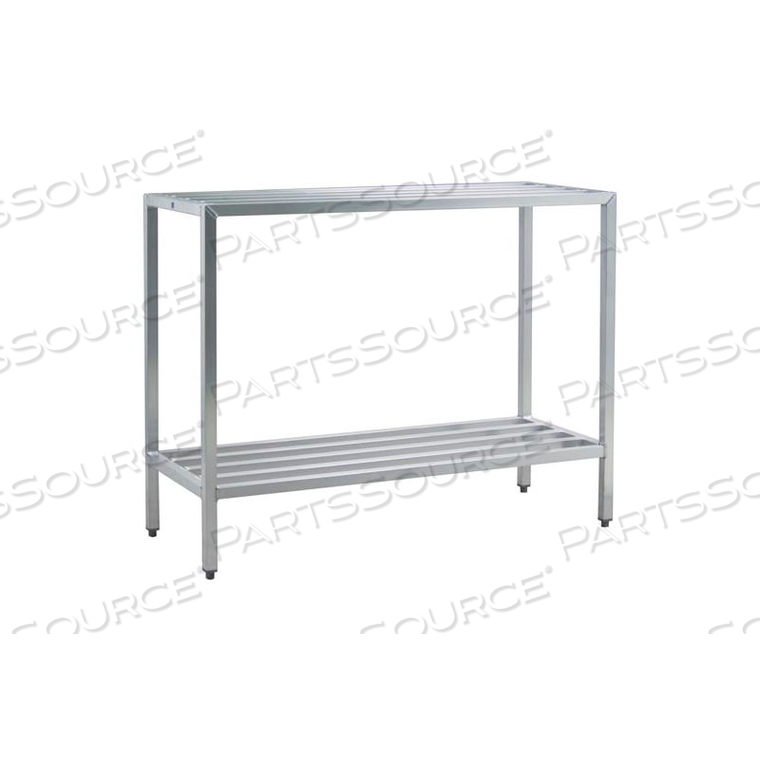 ALUMINUM HEAVY DUTY 2-SHELF RACK, 24"W X 48"H X 72"L by New Age Industries