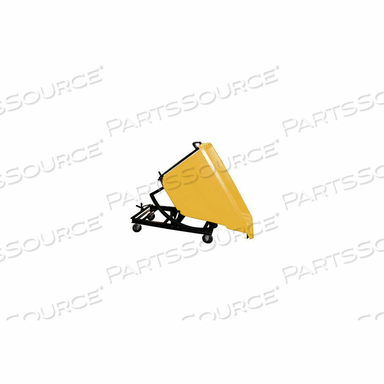 PLASTIC SELF-DUMPING FORKLIFT HOPPER W/ CASTER BASE, 5/8 CU. YD., 750 LBS. CAP., YELLOW by Bayhead Products