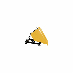 PLASTIC SELF-DUMPING FORKLIFT HOPPER W/ CASTER BASE, 5/8 CU. YD., 750 LBS. CAP., YELLOW by Bayhead Products