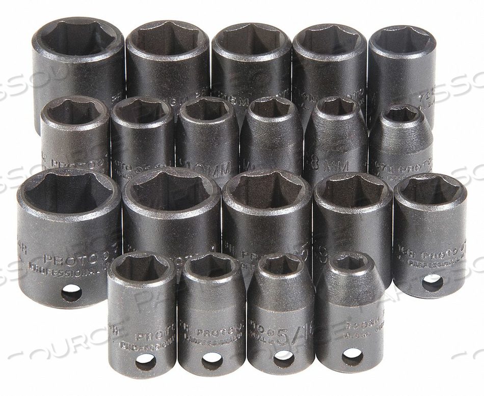 IMPACT SOCKET SET 3/8 DRIVE 20 PCS. by Proto