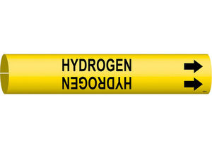 PIPE MARKER HYDROGEN Y 1-1/2 TO2-3/8 IN by Brady Americas