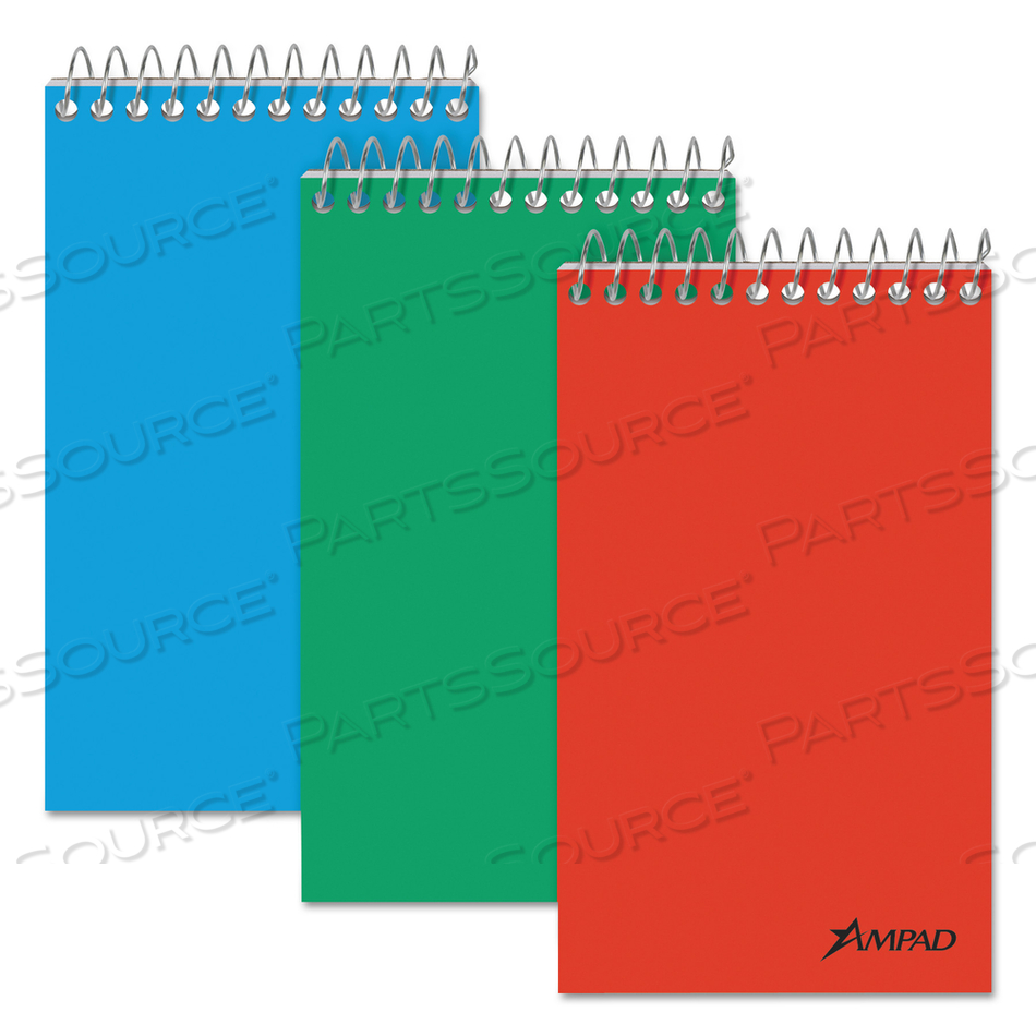 MEMO PADS, NARROW RULE, ASSORTED COVER COLORS, 60 WHITE 3 X 5 SHEETS by Ampad Corporation
