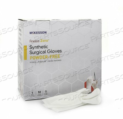 FINESSIS ZERO® FLEXYLON® SYNTHETIC STANDARD CUFF LENGTH SURGICAL GLOVE, SIZE 6½, WHITE (50 PER BOX) by McKesson