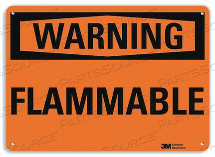 J7197 WARNING SIGN FLAMMABLE BLCK/ORANGE 10INH by Lyle Signs Inc.