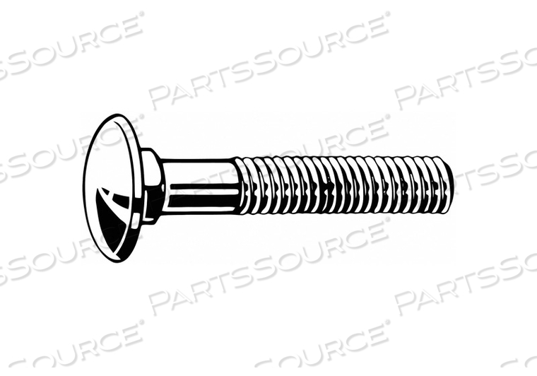 CARRIAGE BOLT, SQUARE, STAINLESS STEEL, A2, PLAIN, M12-1.75 THREAD SIZE, 30 MM LG, METRIC by Fabory