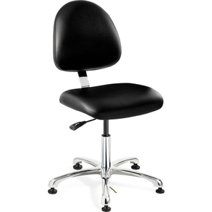 INTEGRA-ESD VINYL UPHOLSTERED CHAIR, MEDIUM-BACK, ALUMINUM BASE, BLACK by Bevco Precision Manufacturing
