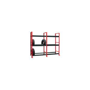 TIRE RACK-2 SECT./3 TIERS, STATIONARY, 120"W X 25-5/8"D X 96-3/4"H-CARMINE RED by Shure Incorporated