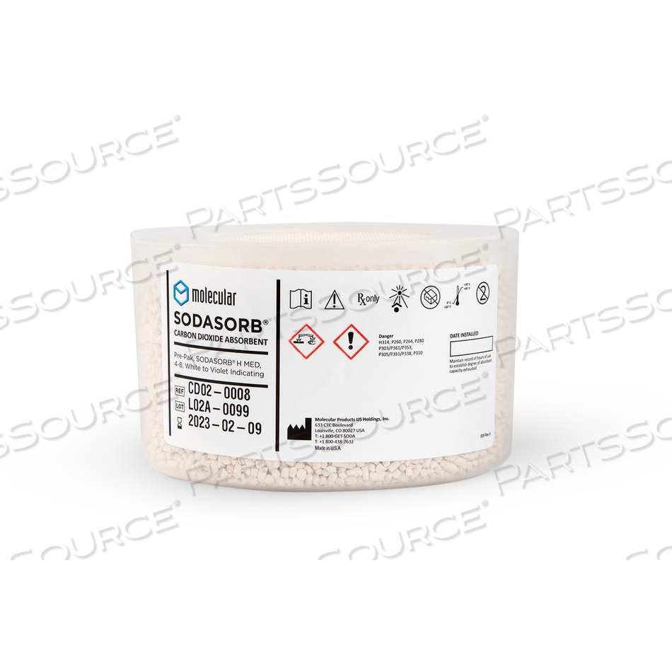 SODASORB STD, PRE-PAK CARTRIDGE, CASE OF 12: FOR ANIMAL HEALTH PURCHASE ONLY by Midmark Corp.