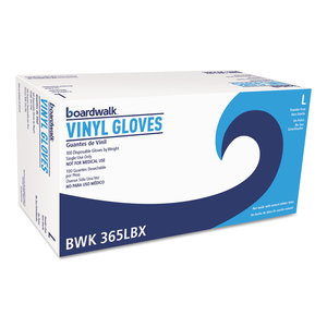 GENERAL PURPOSE VINYL GLOVES, POWDER/LATEX-FREE, 2.6 MIL, LARGE, CLEAR, 100/BOX, 10 BOXES/CARTON by Boardwalk
