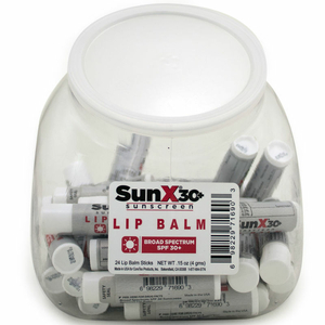 SUN X LIP BALM, SPF 30, FISH BOWL, 50 TUBES by Coretex Products