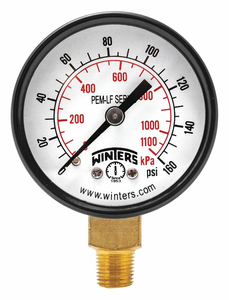 J1378 GAUGE PRESSURE 2IN. 0 TO 160 PSI by Winters Instruments