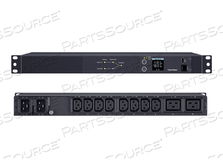 METERED ATS SERIES PDU24006, POWER DISTRIBUTION UNIT (RACK-MOUNTABLE), AC 200-240 V, 1-PHASE, SERIAL, INPUT: 2 X NEMA L6-20P, OUTPUT CONNECT by CyberPower METERED ATS SERIES PDU24006, POWER DISTRIBUTION UNIT (RACK-MOUNTABLE), AC 200-240 V, 1-PHASE, SERIAL, INPUT: 2 X NEMA L6-20P, OUTPUT CONNECT by CyberPower