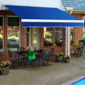 RETRACTABLE AWNING MANUAL 16'W X 10'D X 10"H BLUE by Awntech