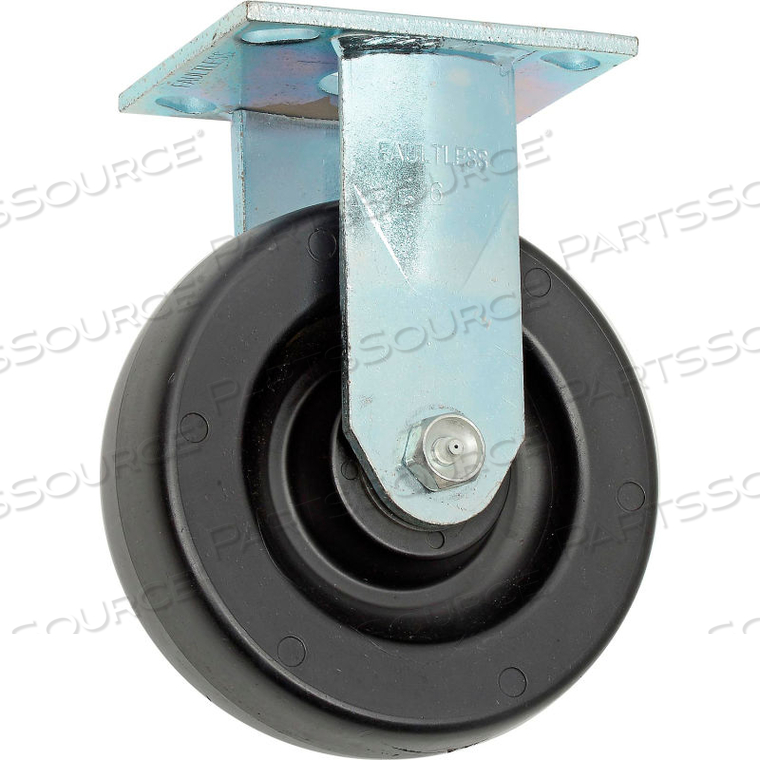 RIGID PLATE CASTER 6" POLYOLEFIN WHEEL by Faultless Caster