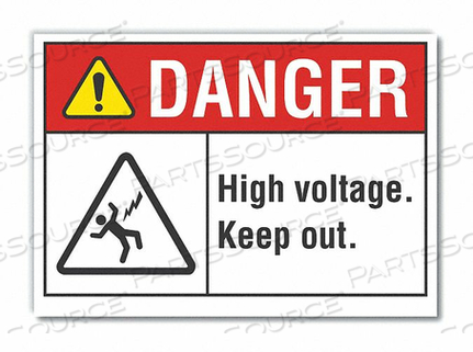 DANGER SIGN 10 W 7 H 0.004 THICKNESS by Lyle Signs Inc.