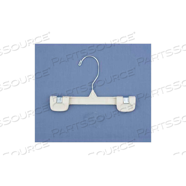 NAHANCO SKIRT/SLACK HANGER-SNAP GRIP W/SWIVEL HOOK, 8"L, PLASTIC-WH, PKG QTY 200 by National Hanger Company Inc.