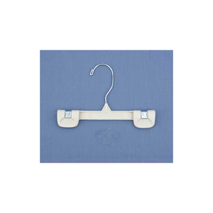 NAHANCO SKIRT/SLACK HANGER-SNAP GRIP W/SWIVEL HOOK, 8"L, PLASTIC-WH, PKG QTY 200 by National Hanger Company Inc.