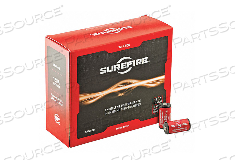 BATTERY, 123A, LITHIUM, 3V, 1500 MAH (PACK OF 72) by Surefire BATTERY, 123A, LITHIUM, 3V, 1500 MAH (PACK OF 72) by Surefire