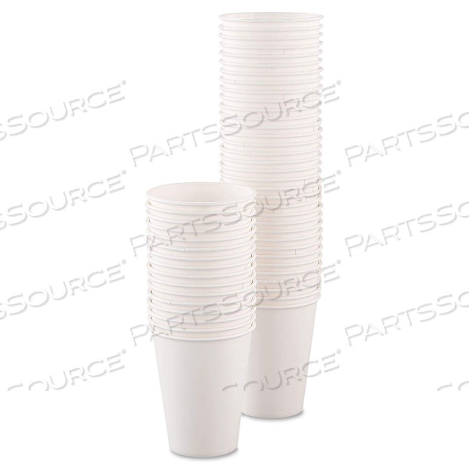SINGLE-SIDED POLY PAPER HOT CUPS, 8 OZ, WHITE, 50/BAG by Solo