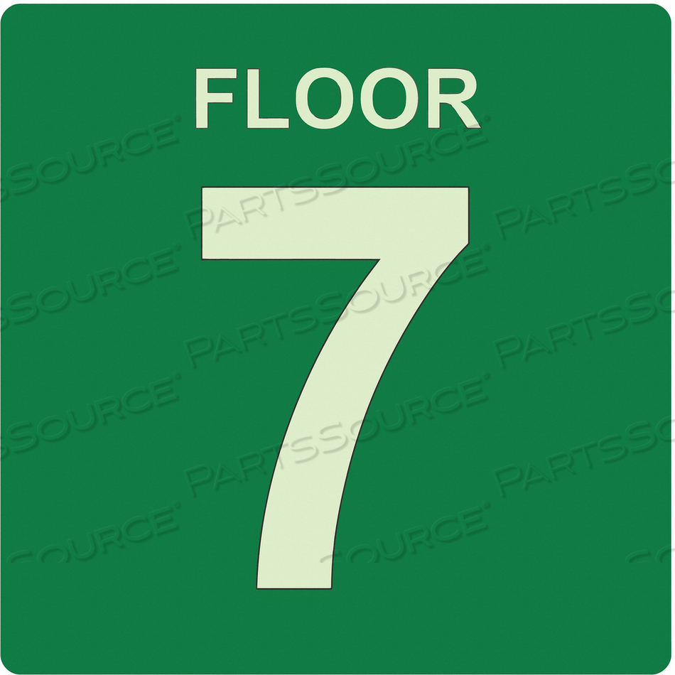 SIGN FLOOR 7 GREEN ENGLISH PVC by Ability One SIGN FLOOR 7 GREEN ENGLISH PVC by Ability One