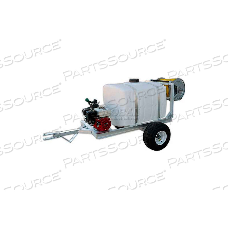 100 GALLON 2-WHEEL TRAILER SPRAYER, 5.5HP / K25 PUMP, 50' OF 3/8" HOSE by Reddick Equipment Company Inc