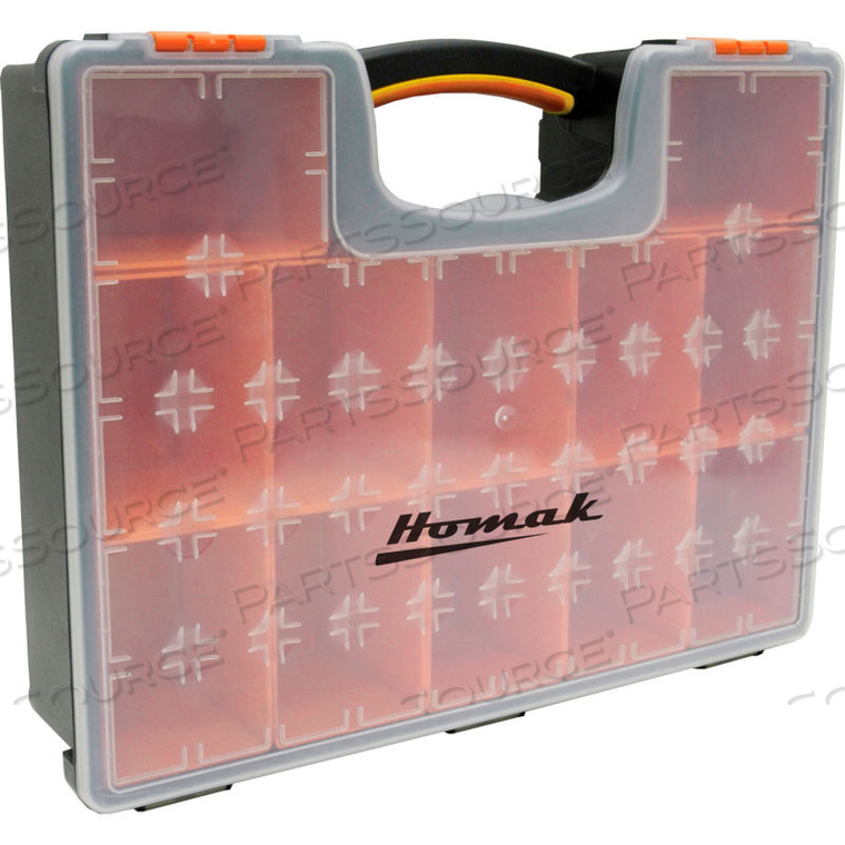 PLASTIC ORGANIZER WITH 12 REMOVABLE BINS 16-1/2"L X 13"W X 4-1/4"H by Homak Manufacturing