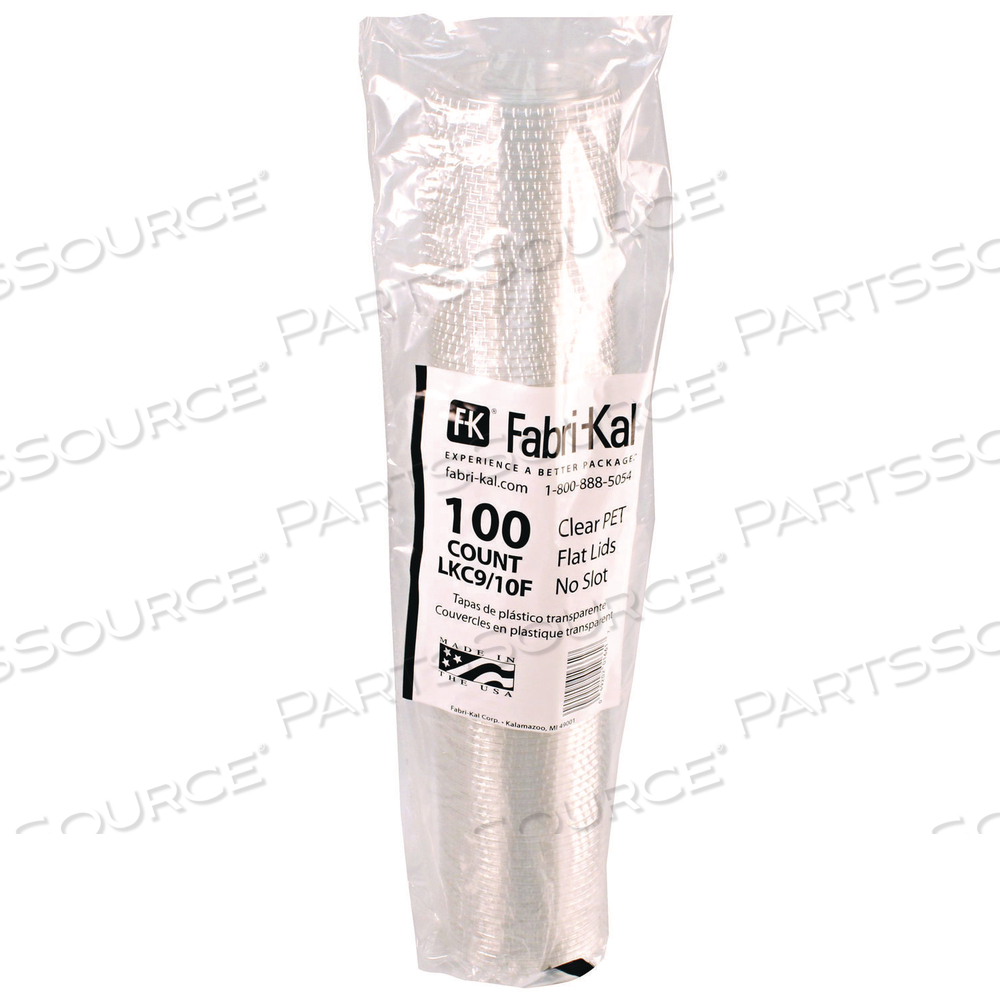 KAL-CLEAR/NEXCLEAR DRINK CUP LIDS, FLAT LID WITH NO SLOT, FITS 9 TO 10 OZ COLD CUPS, CLEAR by Fabrikal KAL-CLEAR/NEXCLEAR DRINK CUP LIDS, FLAT LID WITH NO SLOT, FITS 9 TO 10 OZ COLD CUPS, CLEAR by Fabrikal